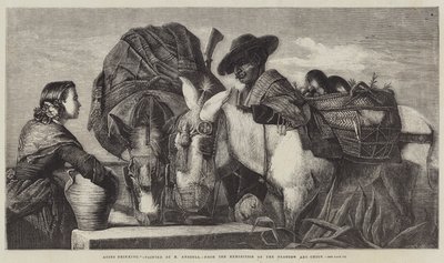 Asses Drinking by Richard Ansdell